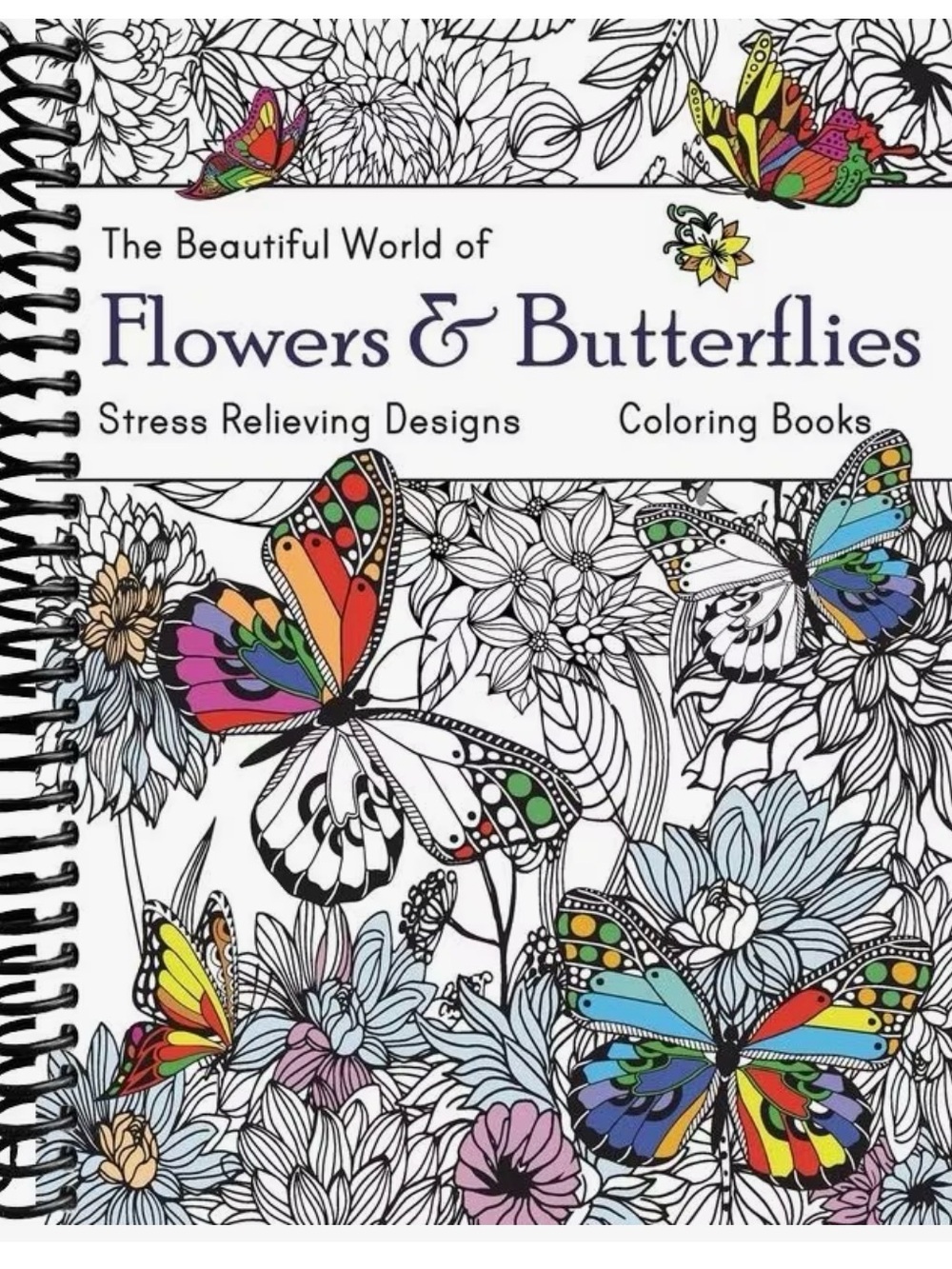 Flowers & Butterflies Coloring Book